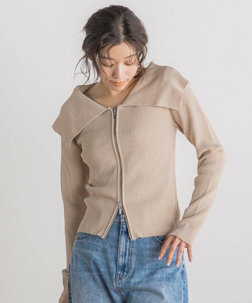 Droite lautreamont / ドロワットロートレアモン カーディガン・ボレロ | RIB襟付きZIPカーデ≪手洗い可能≫ | 詳細21