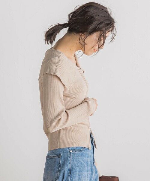 Droite lautreamont / ドロワットロートレアモン カーディガン・ボレロ | RIB襟付きZIPカーデ≪手洗い可能≫ | 詳細23