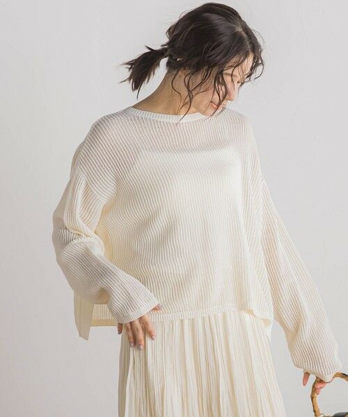 Droite lautreamont / ドロワットロートレアモン ニット・セーター | メッシュ柄プルオーバー≪手洗い可能≫ | 詳細2