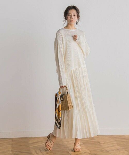 Droite lautreamont / ドロワットロートレアモン ニット・セーター | メッシュ柄プルオーバー≪手洗い可能≫ | 詳細5