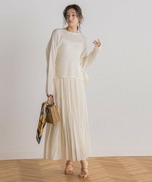 Droite lautreamont / ドロワットロートレアモン ニット・セーター | メッシュ柄プルオーバー≪手洗い可能≫ | 詳細8