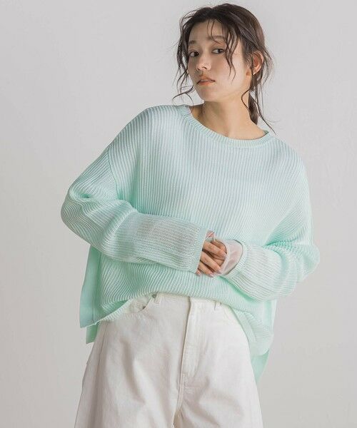 Droite lautreamont / ドロワットロートレアモン ニット・セーター | メッシュ柄プルオーバー≪手洗い可能≫ | 詳細12