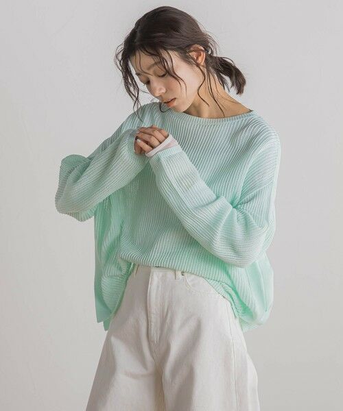 Droite lautreamont / ドロワットロートレアモン ニット・セーター | メッシュ柄プルオーバー≪手洗い可能≫ | 詳細14