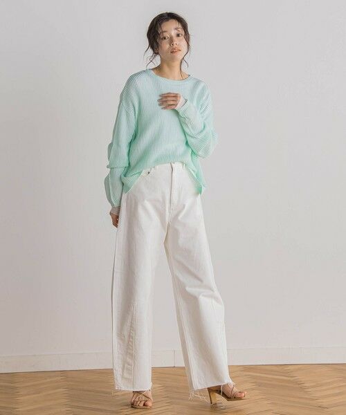 Droite lautreamont / ドロワットロートレアモン ニット・セーター | メッシュ柄プルオーバー≪手洗い可能≫ | 詳細15