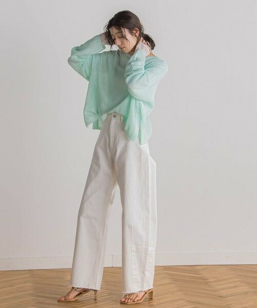 Droite lautreamont / ドロワットロートレアモン ニット・セーター | メッシュ柄プルオーバー≪手洗い可能≫ | 詳細16