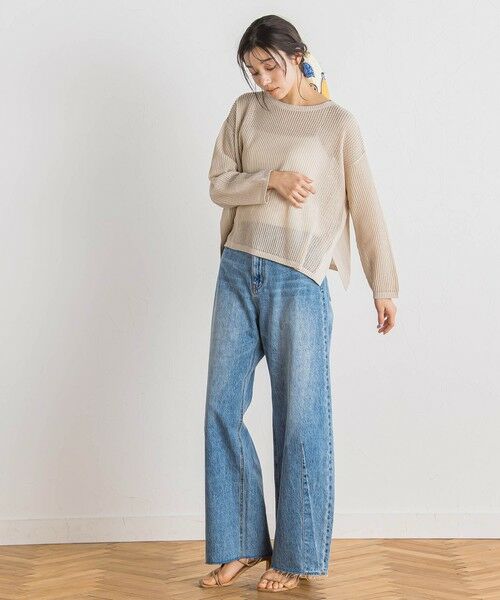 Droite lautreamont / ドロワットロートレアモン ニット・セーター | メッシュ柄プルオーバー≪手洗い可能≫ | 詳細25