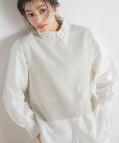 Droite lautreamont / ドロワットロートレアモン ニット・セーター | ラメ片畦ベスト≪手洗い可能≫