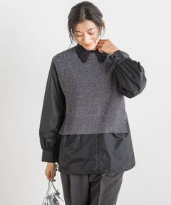 ルイヴィトン 17SS カシミヤ混 ストライプ ノースリーブ デザイン ニット 美人百花 5月号掲載】ノースリーブリブニットアンサンブル 春