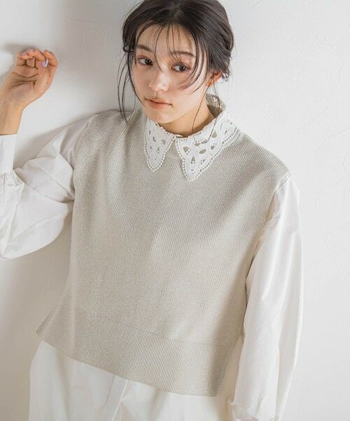 Droite lautreamont / ドロワットロートレアモン ニット・セーター | ラメ片畦ベスト≪手洗い可能≫ | 詳細1