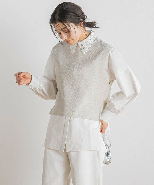 Droite lautreamont / ドロワットロートレアモン ニット・セーター | ラメ片畦ベスト≪手洗い可能≫ | 詳細3