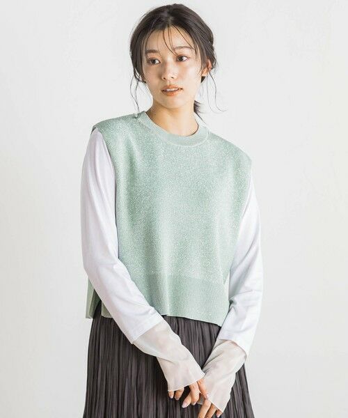 Droite lautreamont / ドロワットロートレアモン ニット・セーター | ラメ片畦ベスト≪手洗い可能≫ | 詳細11