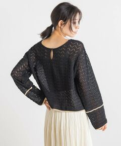 Droite lautreamont / ドロワットロートレアモン ニット・セーター | 【WEB限定】2WAY透かし柄ラインニット≪手洗い可能≫