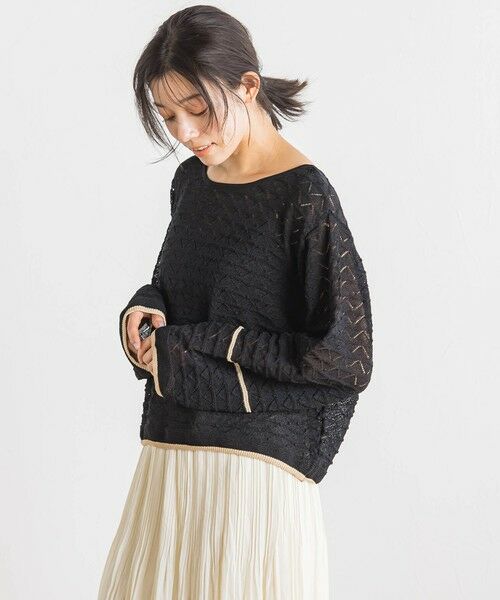 Droite lautreamont / ドロワットロートレアモン ニット・セーター | 【WEB限定】2WAY透かし柄ラインニット≪手洗い可能≫ | 詳細2