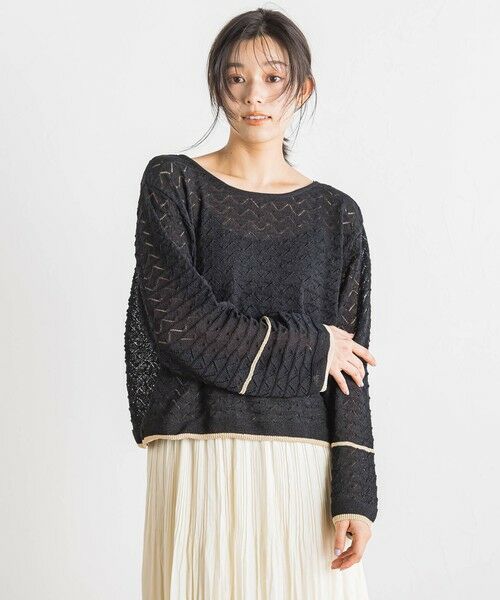 Droite lautreamont / ドロワットロートレアモン ニット・セーター | 【WEB限定】2WAY透かし柄ラインニット≪手洗い可能≫ | 詳細3