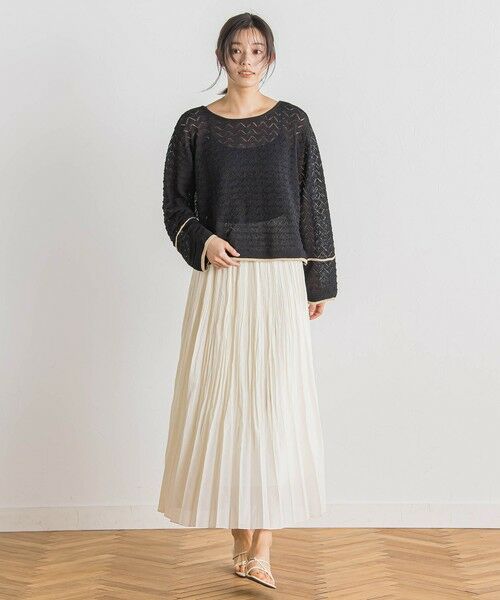 Droite lautreamont / ドロワットロートレアモン ニット・セーター | 【WEB限定】2WAY透かし柄ラインニット≪手洗い可能≫ | 詳細4