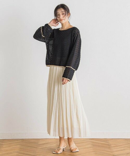 Droite lautreamont / ドロワットロートレアモン ニット・セーター | 【WEB限定】2WAY透かし柄ラインニット≪手洗い可能≫ | 詳細5