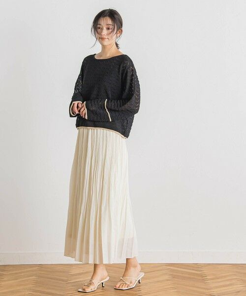 Droite lautreamont / ドロワットロートレアモン ニット・セーター | 【WEB限定】2WAY透かし柄ラインニット≪手洗い可能≫ | 詳細6