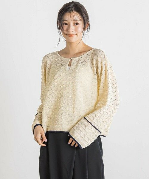 Droite lautreamont / ドロワットロートレアモン ニット・セーター | 【WEB限定】2WAY透かし柄ラインニット≪手洗い可能≫ | 詳細11