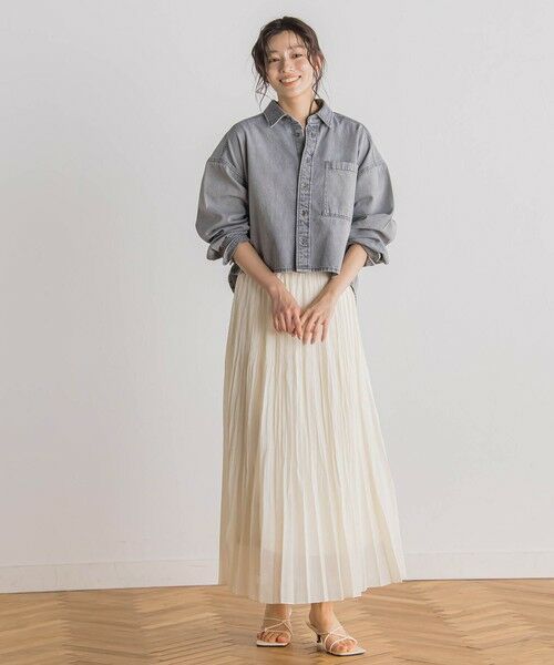 Droite lautreamont / ドロワットロートレアモン シャツ・ブラウス | デニムクロップドシャツ≪洗濯機で洗える≫ | 詳細23