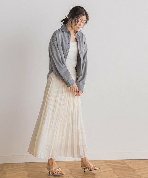 Droite lautreamont / ドロワットロートレアモン シャツ・ブラウス | デニムクロップドシャツ≪洗濯機で洗える≫ | 詳細27