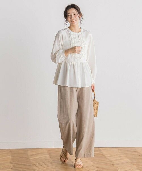 Droite lautreamont / ドロワットロートレアモン シャツ・ブラウス | フィブリルサテンフリルブラウス≪手洗い可能≫ | 詳細4