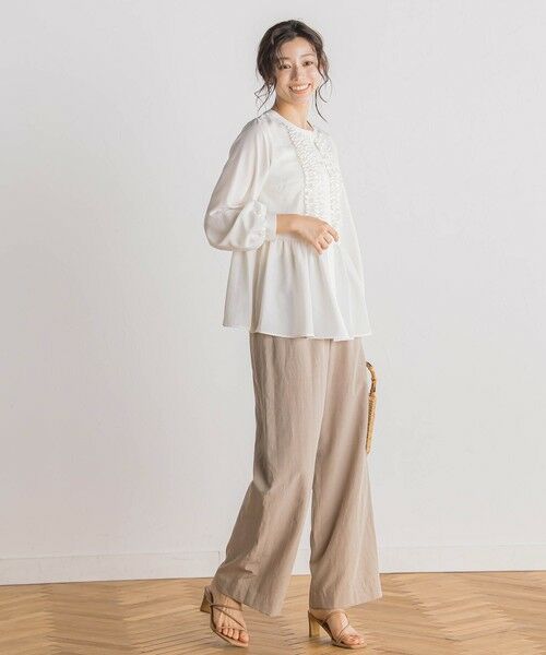 Droite lautreamont / ドロワットロートレアモン シャツ・ブラウス | フィブリルサテンフリルブラウス≪手洗い可能≫ | 詳細5