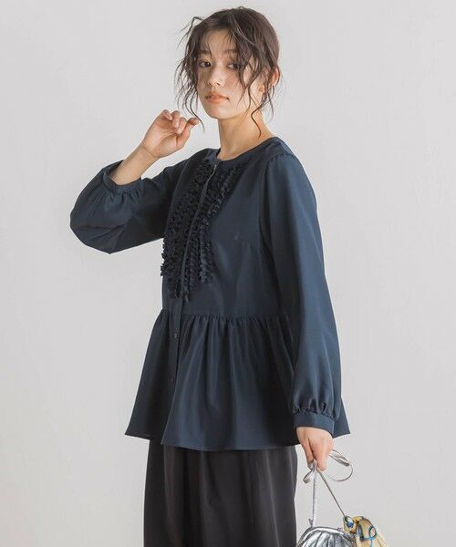 Droite lautreamont / ドロワットロートレアモン シャツ・ブラウス | フィブリルサテンフリルブラウス≪手洗い可能≫ | 詳細8