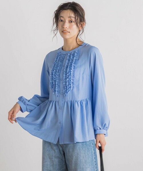 Droite lautreamont / ドロワットロートレアモン シャツ・ブラウス | フィブリルサテンフリルブラウス≪手洗い可能≫ | 詳細14