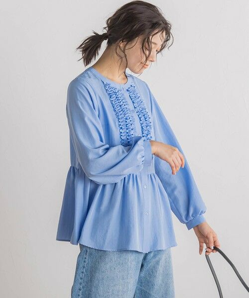 Droite lautreamont / ドロワットロートレアモン シャツ・ブラウス | フィブリルサテンフリルブラウス≪手洗い可能≫ | 詳細16