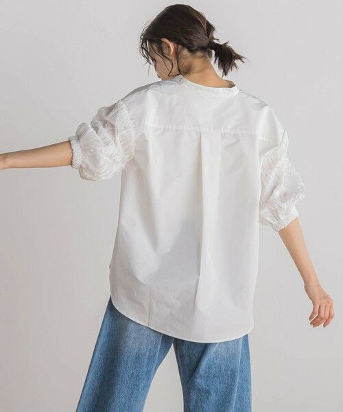 Droite lautreamont / ドロワットロートレアモン シャツ・ブラウス | 袖刺繍レーススキッパー7分袖ブラウス≪手洗い可能≫ | 詳細2