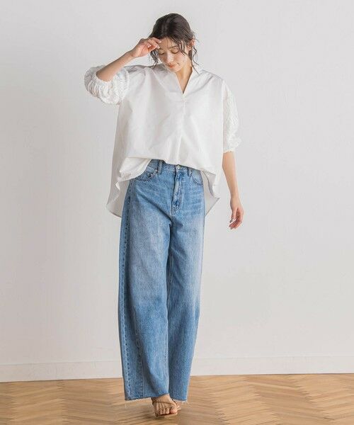 Droite lautreamont / ドロワットロートレアモン シャツ・ブラウス | 袖刺繍レーススキッパー7分袖ブラウス≪手洗い可能≫ | 詳細6