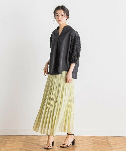 Droite lautreamont / ドロワットロートレアモン シャツ・ブラウス | 袖刺繍レーススキッパー7分袖ブラウス≪手洗い可能≫ | 詳細13