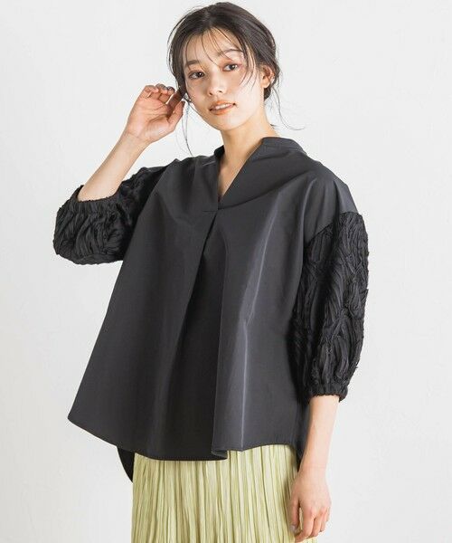 Droite lautreamont / ドロワットロートレアモン シャツ・ブラウス | 袖刺繍レーススキッパー7分袖ブラウス≪手洗い可能≫ | 詳細9