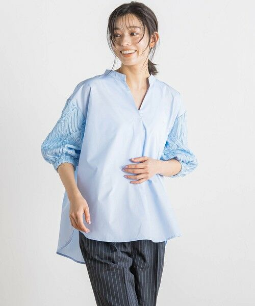 Droite lautreamont / ドロワットロートレアモン シャツ・ブラウス | 袖刺繍レーススキッパー7分袖ブラウス≪手洗い可能≫ | 詳細19