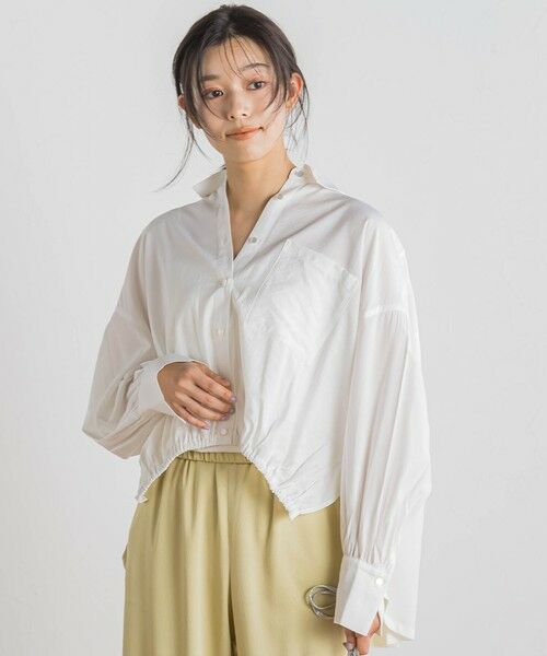 Droite lautreamont / ドロワットロートレアモン シャツ・ブラウス | 【WEB限定】ストライプショートシャツ≪洗濯機で洗える≫ | 詳細1