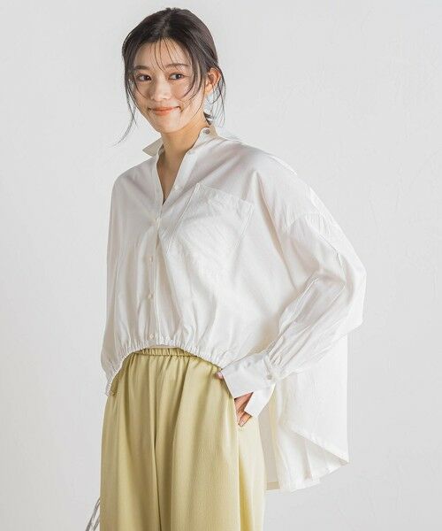 Droite lautreamont/ドロワットロートレアモン 【WEB限定】ストライプショートシャツ≪洗濯機で洗える≫ オフホワイト M Droite lautreamont/ドロワットロートレアモン 【WEB限定】ストライプショートシャツ≪洗濯機で洗える≫ オフホワイト M