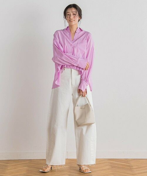 Droite lautreamont / ドロワットロートレアモン シャツ・ブラウス | 【WEB限定】ストライプショートシャツ≪洗濯機で洗える≫ | 詳細19