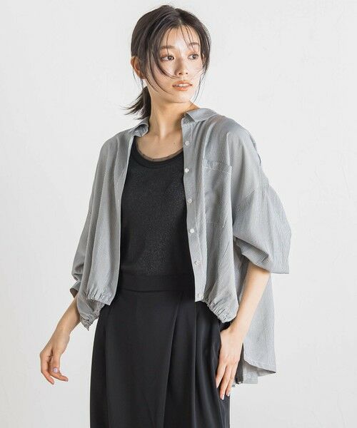 Droite lautreamont / ドロワットロートレアモン シャツ・ブラウス | 【WEB限定】ストライプショートシャツ≪洗濯機で洗える≫ | 詳細25