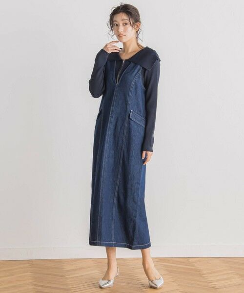 Droite lautreamont/ドロワットロートレアモン デニムジャンスカ≪洗濯機で洗える≫ ネイビー M Droite lautreamont/ドロワットロートレアモン デニムジャンスカ≪洗濯機で洗える≫ ネイビー M