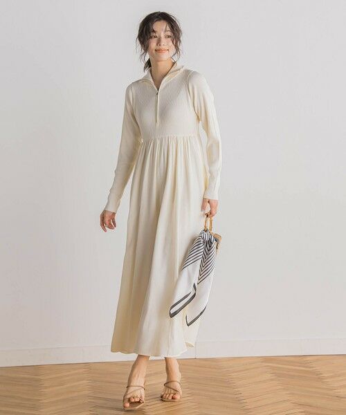 Droite lautreamont / ドロワットロートレアモン ロング・マキシ丈ワンピース | ハーフジップドッキングワンピース≪手洗い可能≫ | 詳細5