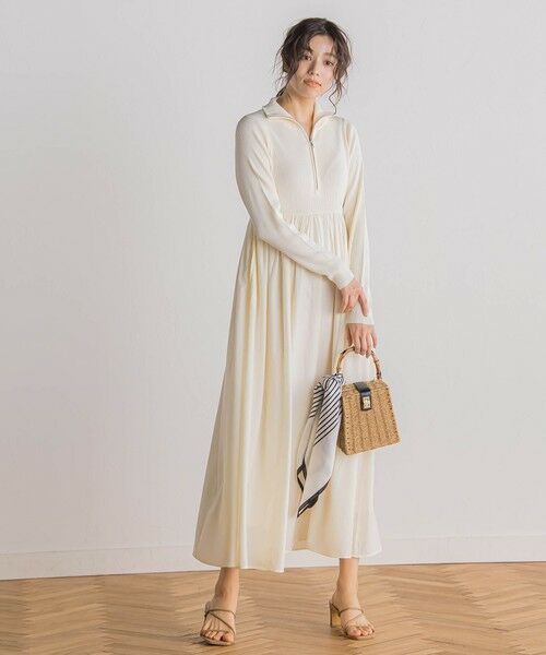 Droite lautreamont / ドロワットロートレアモン ロング・マキシ丈ワンピース | ハーフジップドッキングワンピース≪手洗い可能≫ | 詳細6