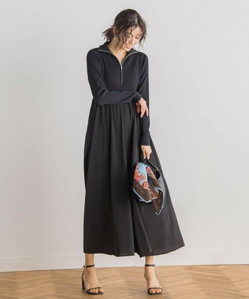 Droite lautreamont / ドロワットロートレアモン ロング・マキシ丈ワンピース | ハーフジップドッキングワンピース≪手洗い可能≫ | 詳細18