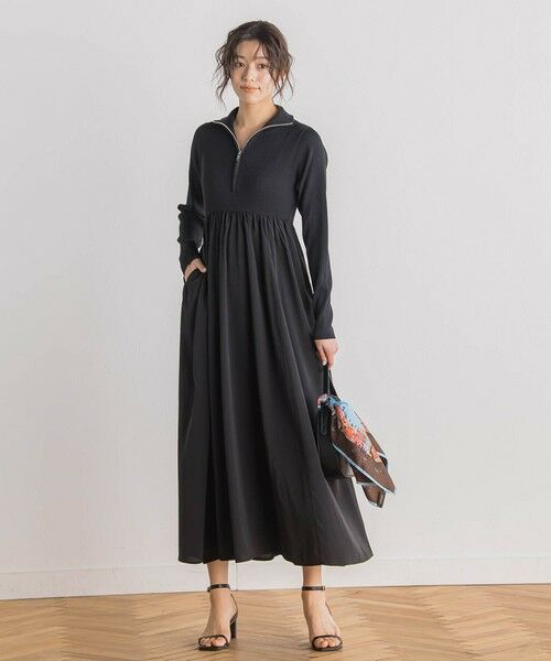 Droite lautreamont / ドロワットロートレアモン ロング・マキシ丈ワンピース | ハーフジップドッキングワンピース≪手洗い可能≫ | 詳細14