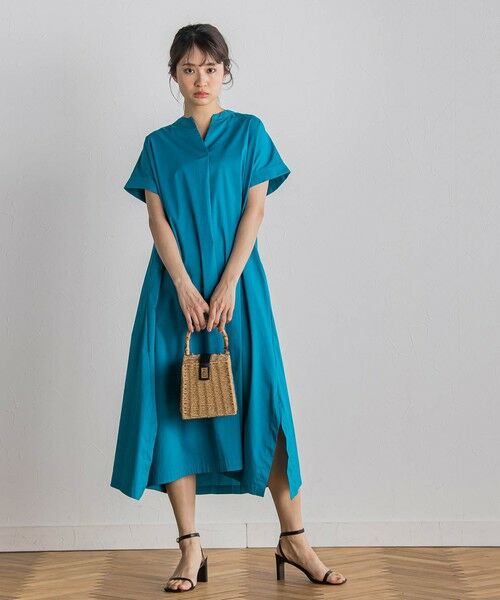 Droite lautreamont / ドロワットロートレアモン ロング・マキシ丈ワンピース | 綿ナイロンストレッチワンピース≪手洗い可能≫ | 詳細1