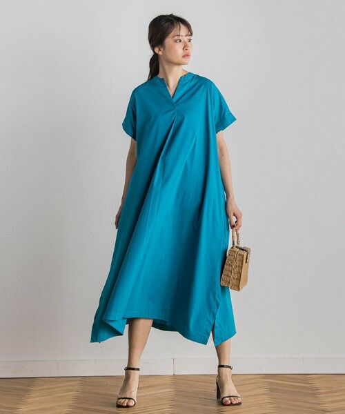 Droite lautreamont / ドロワットロートレアモン ロング・マキシ丈ワンピース | 綿ナイロンストレッチワンピース≪手洗い可能≫ | 詳細2