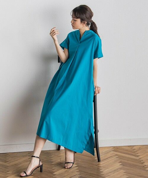 Droite lautreamont / ドロワットロートレアモン ロング・マキシ丈ワンピース | 綿ナイロンストレッチワンピース≪手洗い可能≫ | 詳細6