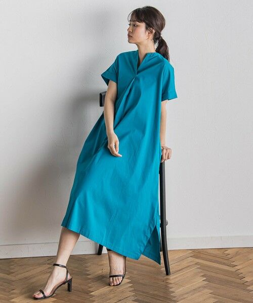 Droite lautreamont / ドロワットロートレアモン ロング・マキシ丈ワンピース | 綿ナイロンストレッチワンピース≪手洗い可能≫ | 詳細7