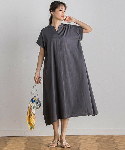 Droite lautreamont / ドロワットロートレアモン ロング・マキシ丈ワンピース | 綿ナイロンストレッチワンピース≪手洗い可能≫ | 詳細12