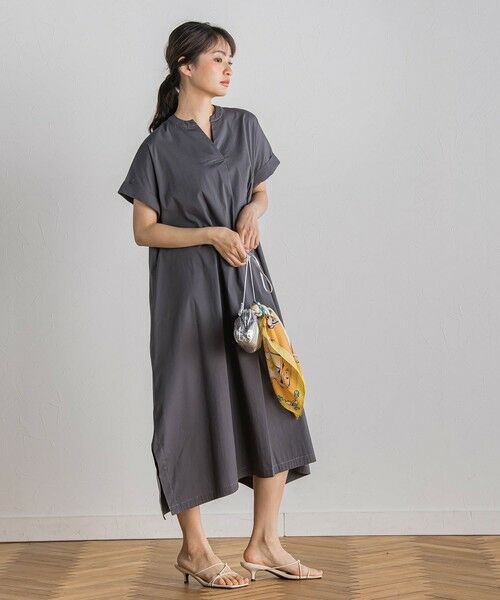 Droite lautreamont / ドロワットロートレアモン ロング・マキシ丈ワンピース | 綿ナイロンストレッチワンピース≪手洗い可能≫ | 詳細13