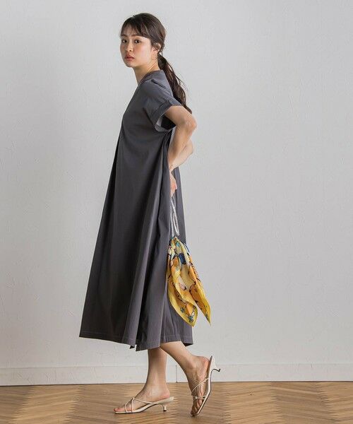 Droite lautreamont / ドロワットロートレアモン ロング・マキシ丈ワンピース | 綿ナイロンストレッチワンピース≪手洗い可能≫ | 詳細10